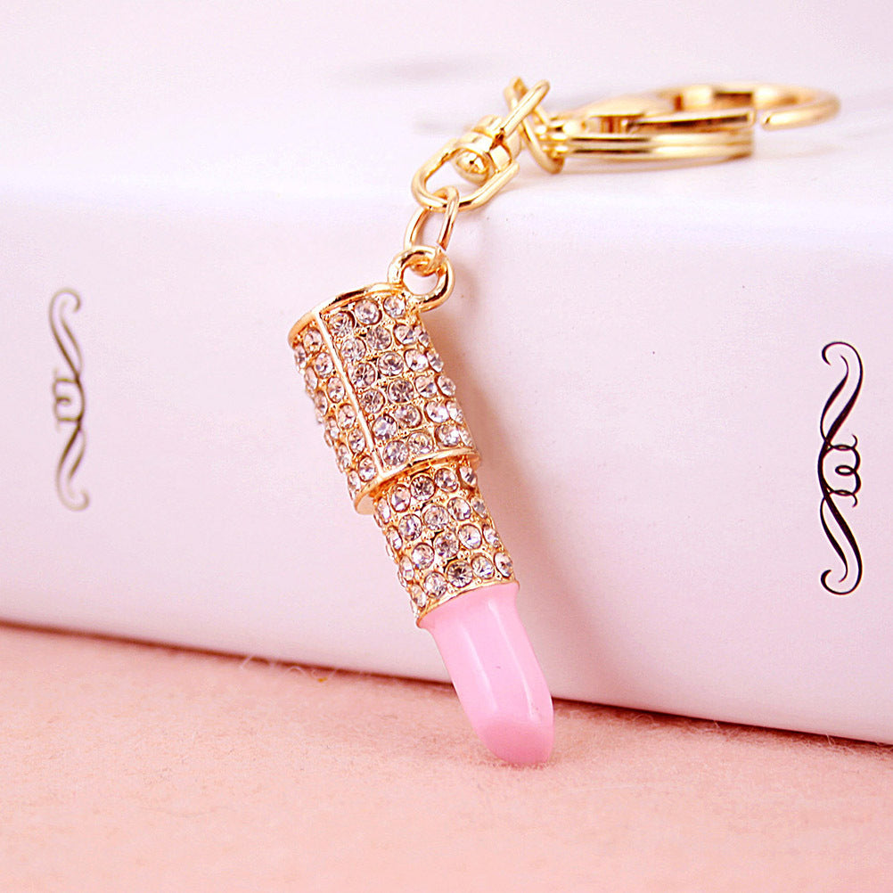 Crystal Rhinestone Lipstick Keyring - Sparkle and Shine