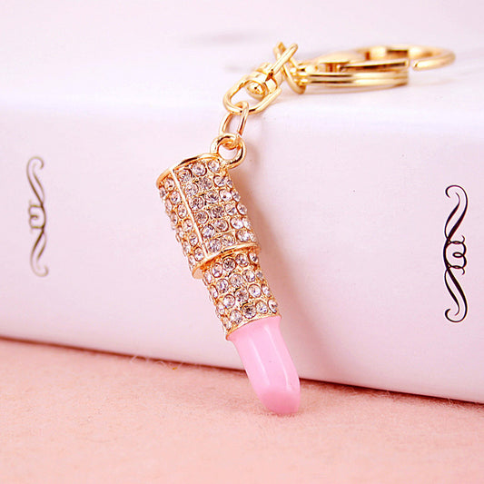 Crystal Rhinestone Lipstick Keyring - Sparkle and Shine