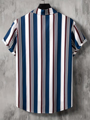 Stripe Graphic Print Casual Shirt for Summer