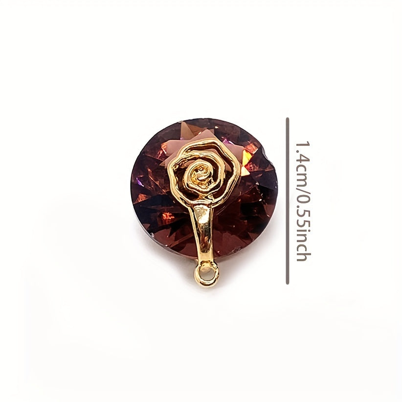 Natural Stone Faceted Crystal Pendant 14mm Round DIY Jewelry