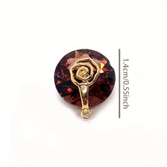 Natural Stone Faceted Crystal Pendant 14mm Round DIY Jewelry