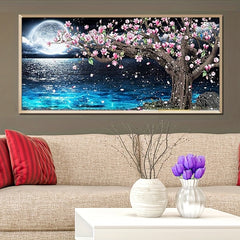 DIY 5D Diamond Art Kit Moon Tree 80 01x40 Full Round Painting Ornament