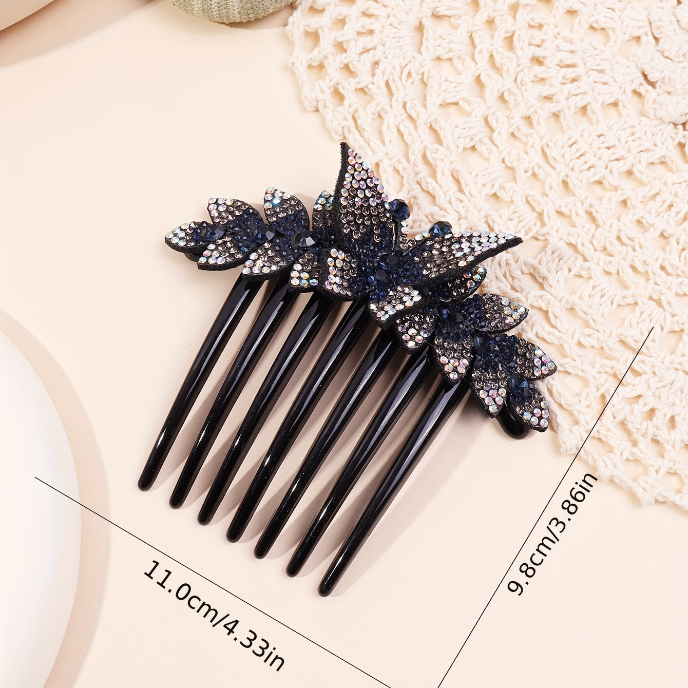 Rhinestone Butterfly Hair Comb Baroque Hair Pin