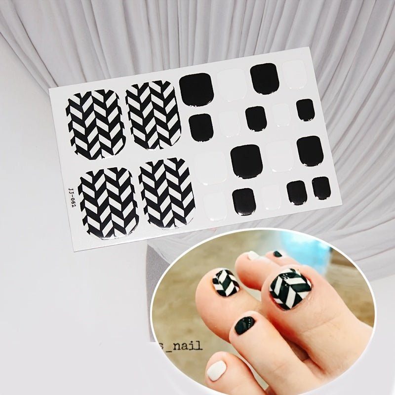 Self Adhesive Toe Nail Stickers Decals Full Wraps for Women Girls