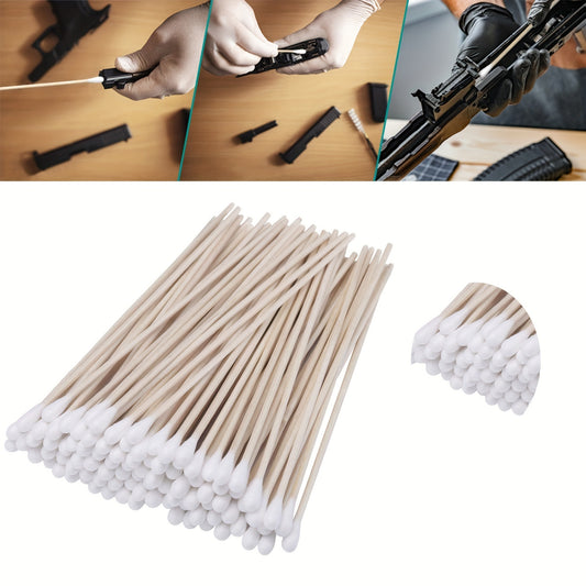 6-Inch Cotton Swabs with Wooden Handles for Cleaning Tactical Accessories