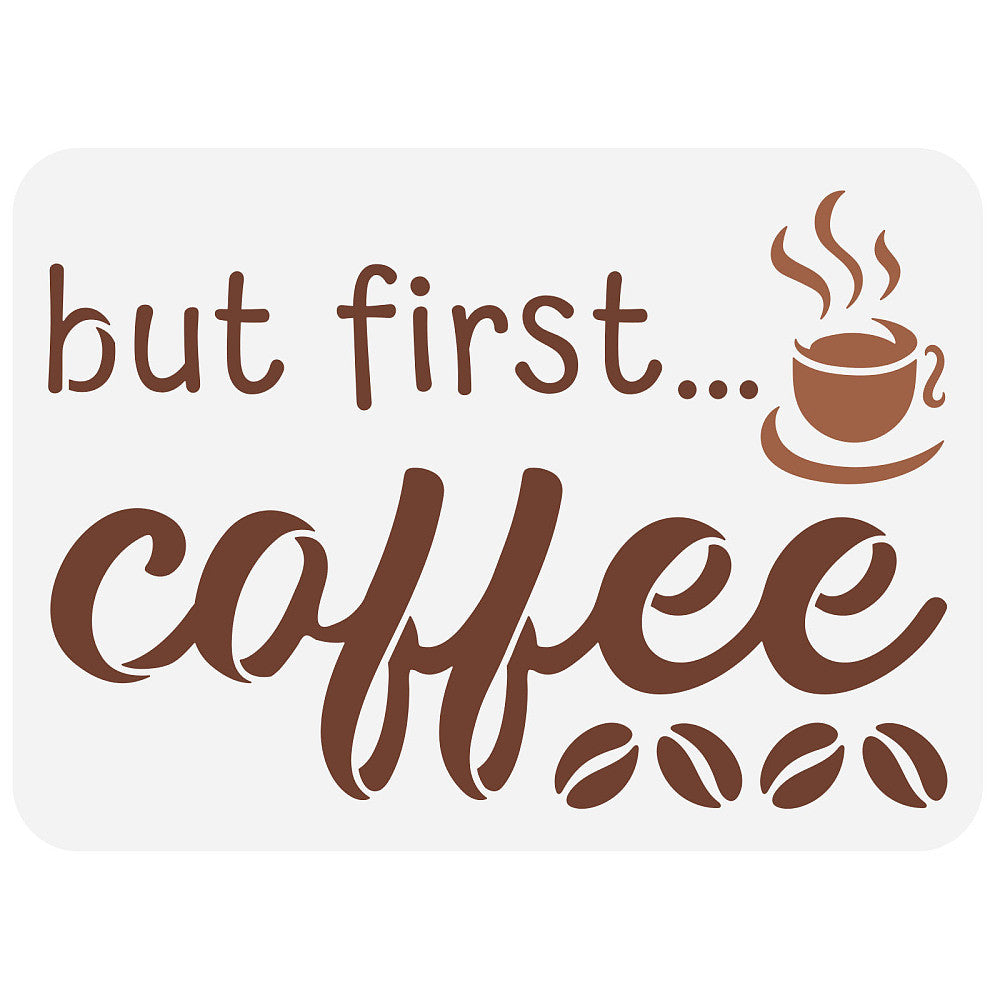 AHANDMAKER Reusable Coffee Stencil Kit with Beans for DIY Crafts