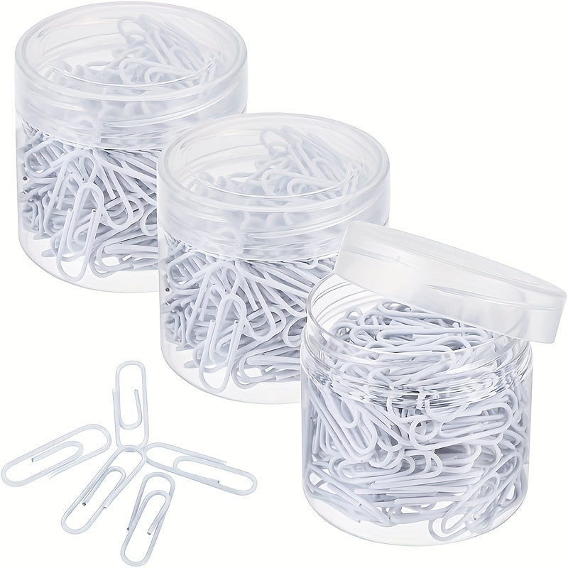 600pcs Small 1 inch Paper Clips with Box - Vinyl Coated Anti Tear