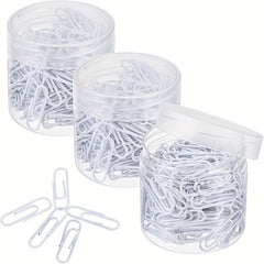 600pcs Small 1 inch Paper Clips with Box - Vinyl Coated Anti Tear