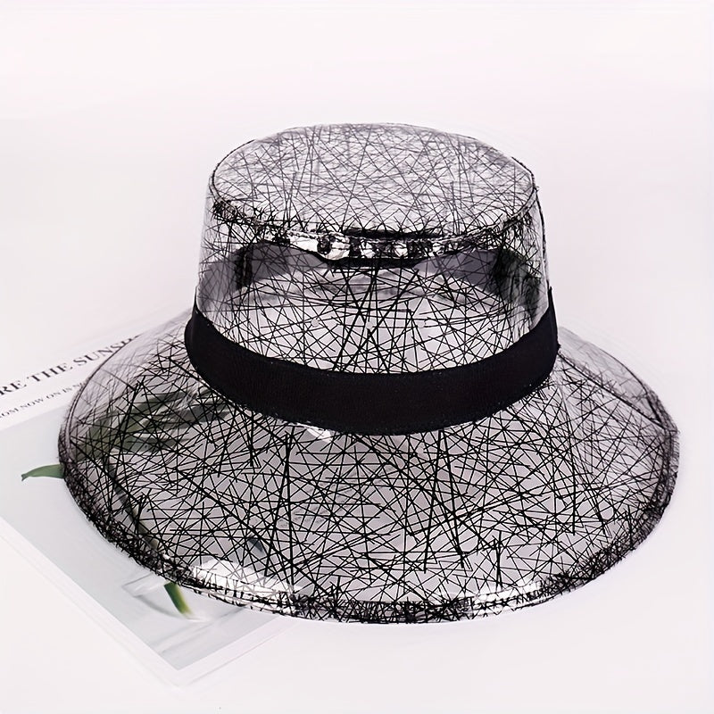 Transparent PVC Bucket Hat Wide Brim Waterproof Rain Sun Hat