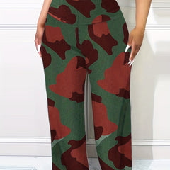  Camo Print High Waist Tummy Control Trousers