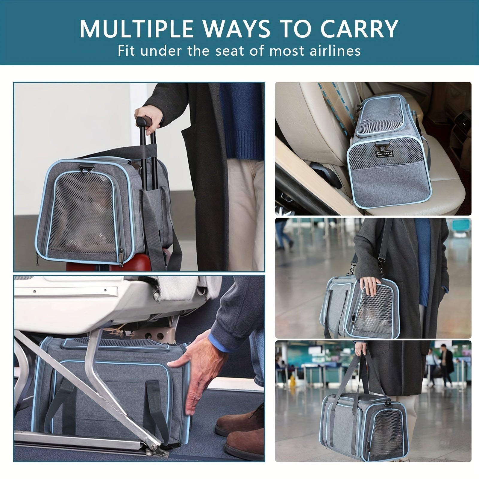Foldable Soft Sided Pet Carrier for Cats and Dogs