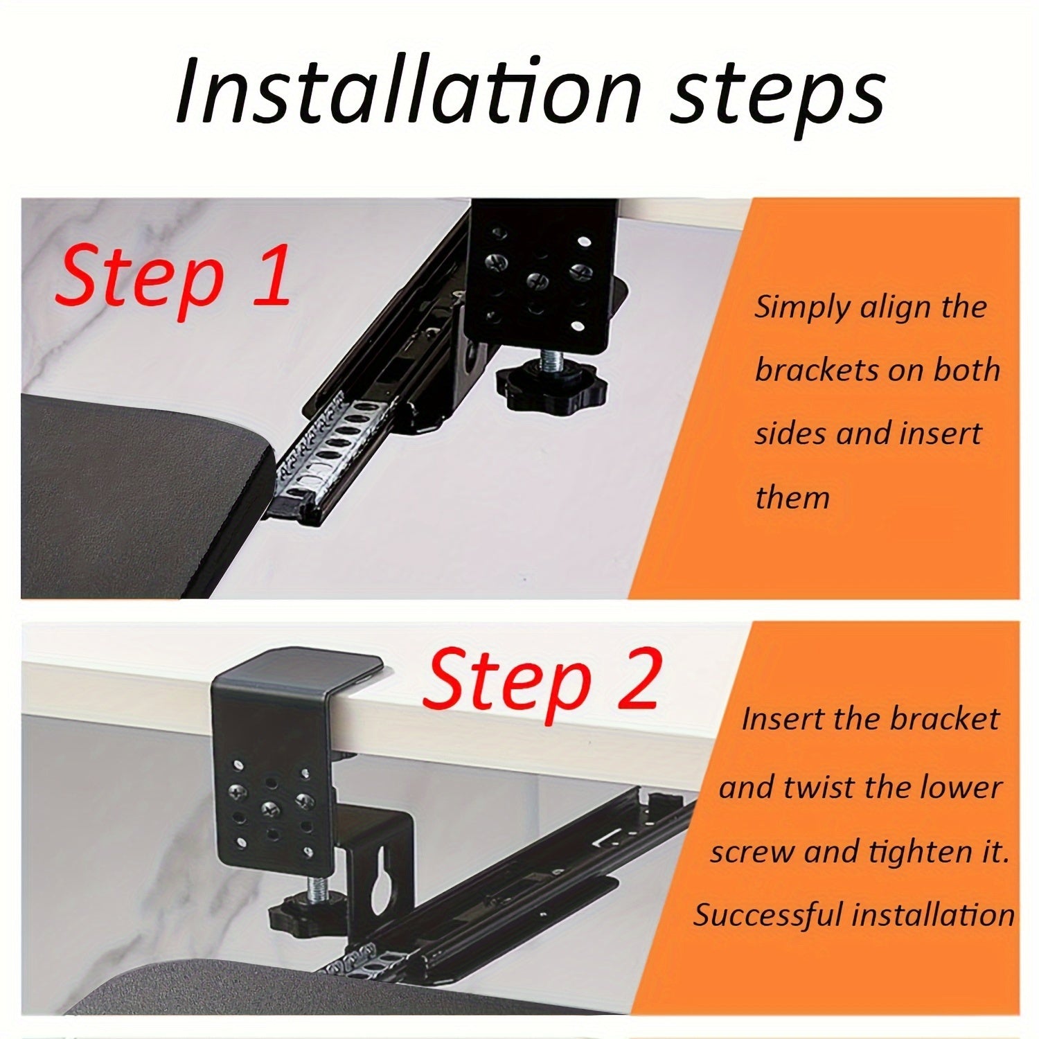 Underdesk Keyboard Tray Saves Space Easy Installation Study Office Dormitory