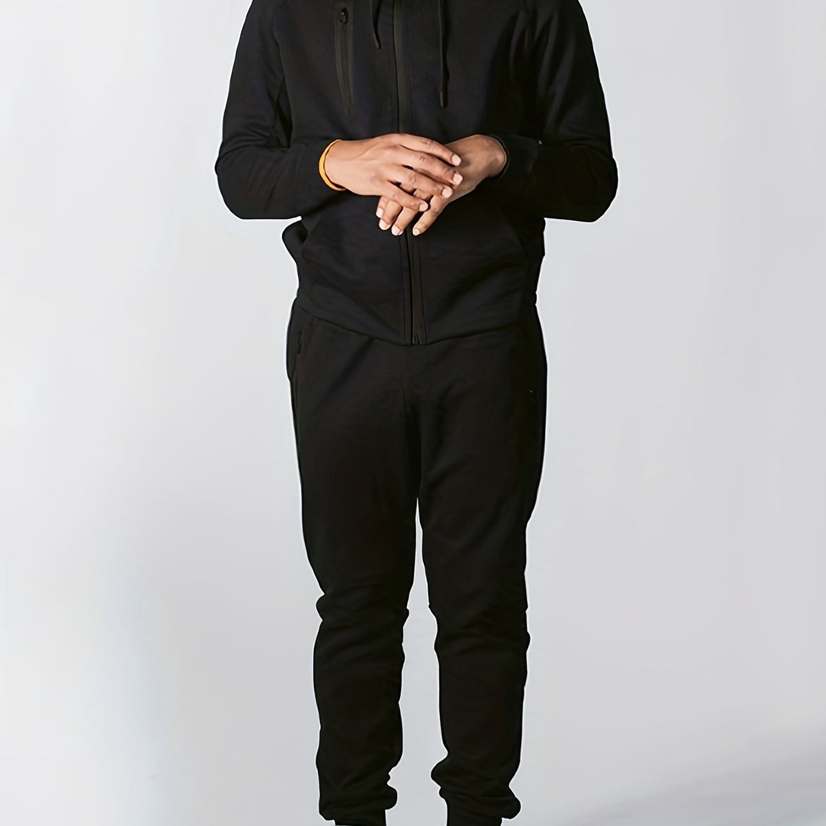 Men's Zip Up Hooded Sweatshirt & Sports Pants Set
