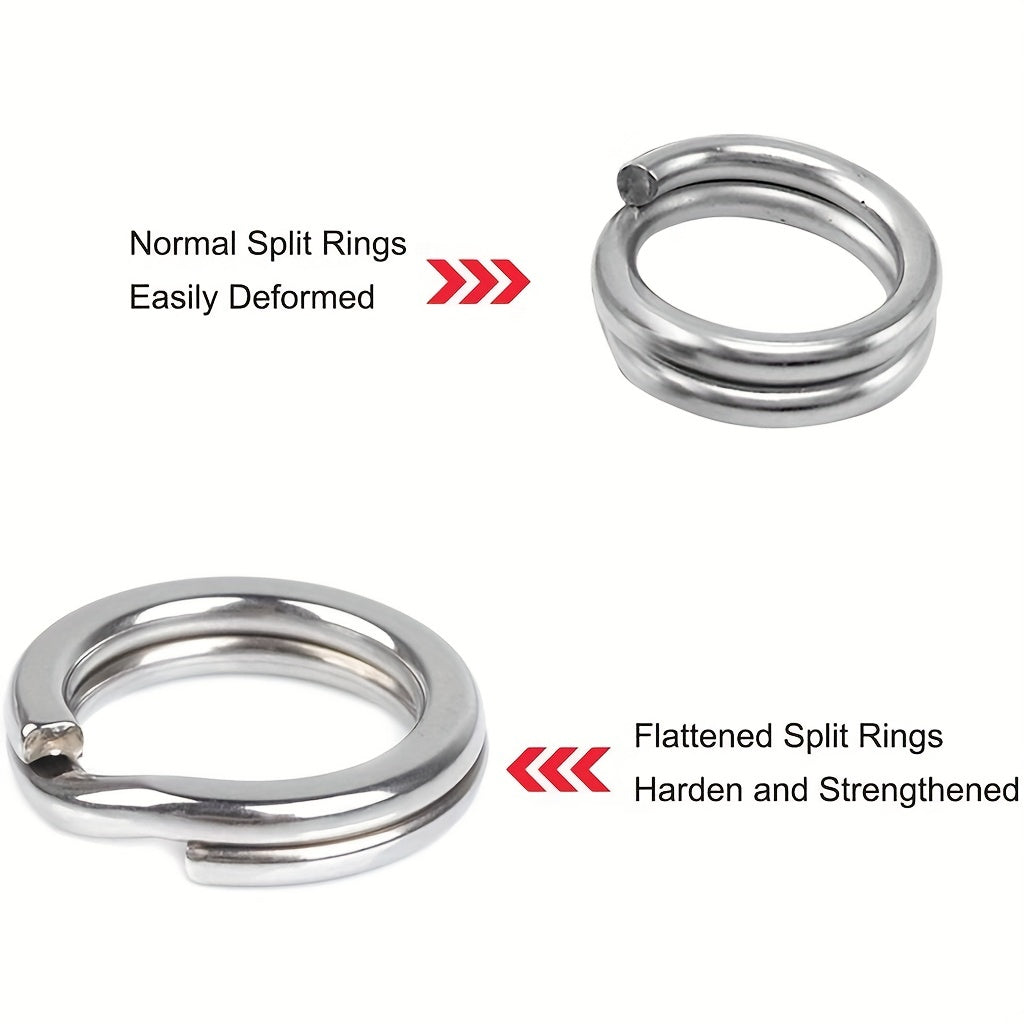 50pcs Stainless Steel Split Ring Lure Connector Fishing Tackle
