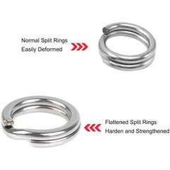 50pcs Stainless Steel Split Ring Lure Connector Fishing Tackle