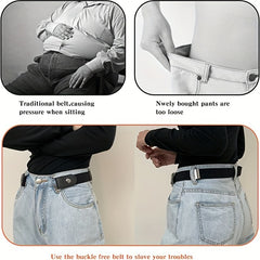 4pcs Elastic Stretch Belts No Buckle Set