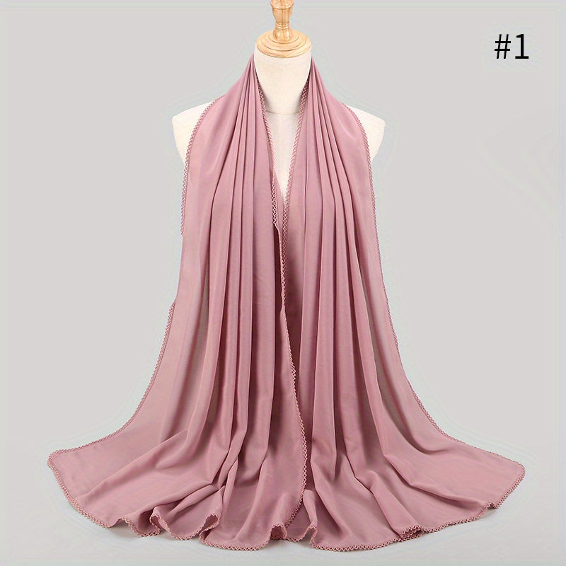 Chiffon Hijab Head Scarf Thin Breathable Shawl Windproof Head Wrap
