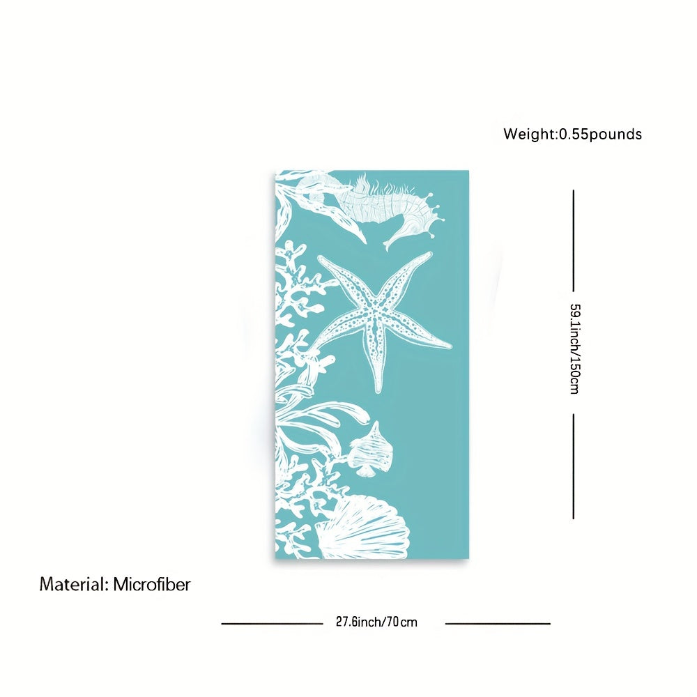 Quick Drying Beach Towel Starfish Seahorse Soft Absorbent