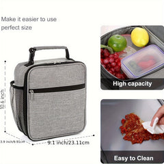 Insulated Lunch Bag with Bottle Holder for School Picnic Outdoor