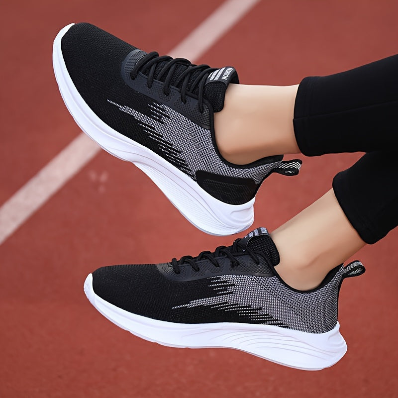 Women's Letter Patched Sneakers Breathable Running Shoes Lightweight Casual
