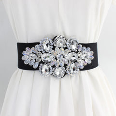 Vintage Rhinestone Elastic Band Dress Belt for Her