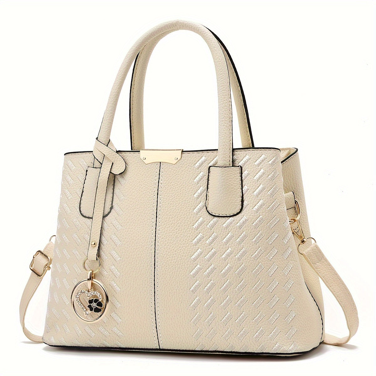 Solid Crossbody Satchel Handbag with Top Handle for Everyday Wear