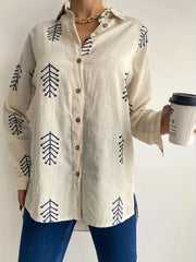  Casual Blouse Women's Plus Allover Print Distressed Shirt Top