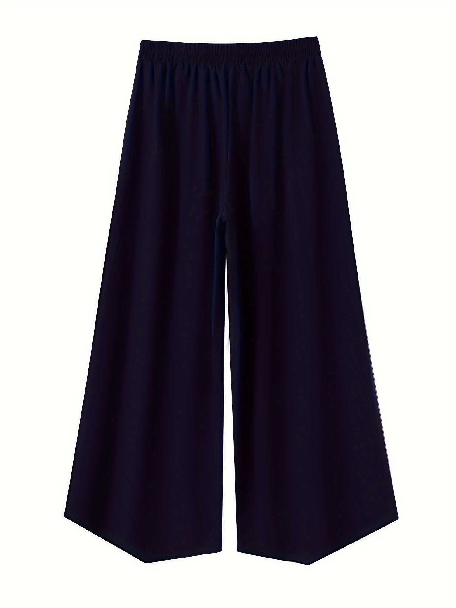  Button Decor High Rise Wide Leg Trousers