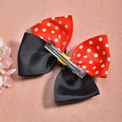 Cute Ribbon Polka Dot Bow Hair Clips for Girls