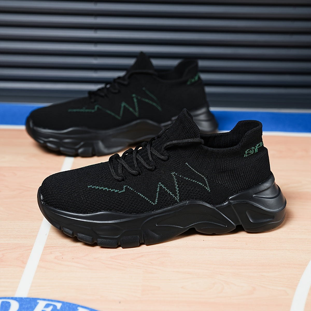 Men's Woven Knit Breathable Running Shoes Soft Sole Sneakers
