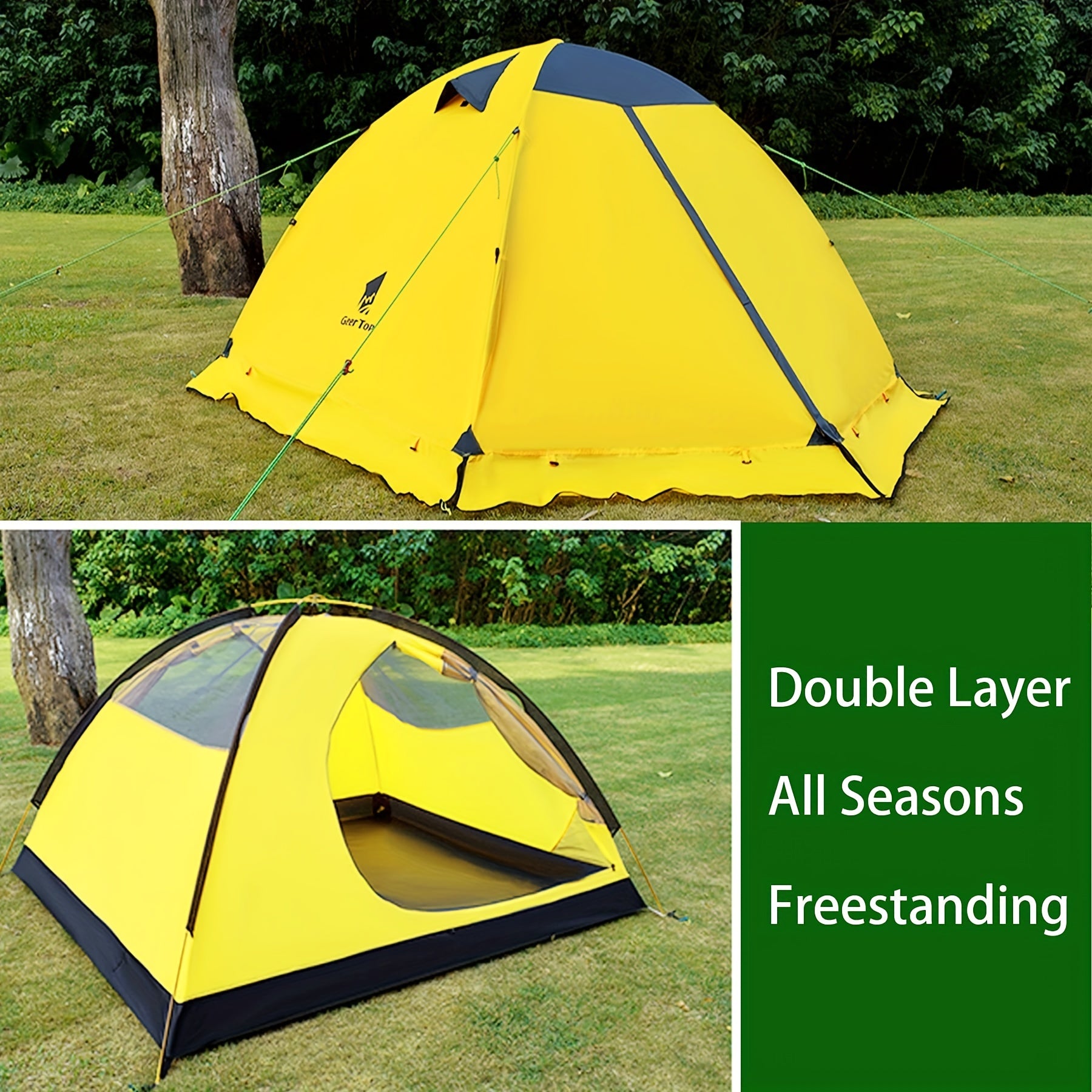 3-Person Waterproof Tent for Camping - Lightweight & Durable