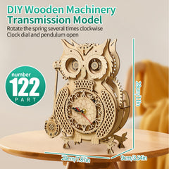 3D Wooden Puzzle DIY Owl Pendulum Clock Ferris Wheel Toy