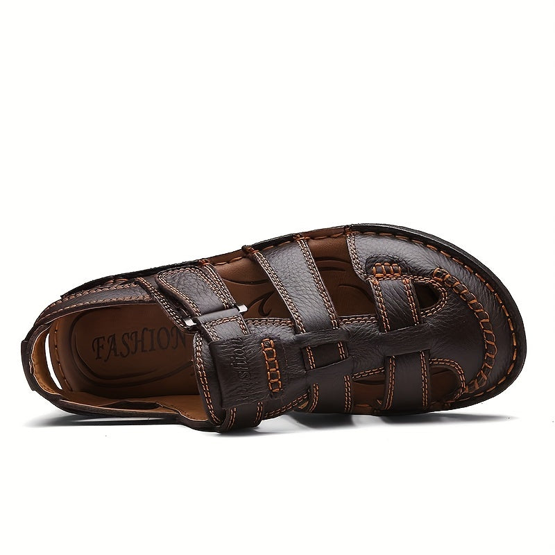 Men's Casual Closed Toe Stitch Sandals Outdoor Beach Shoes