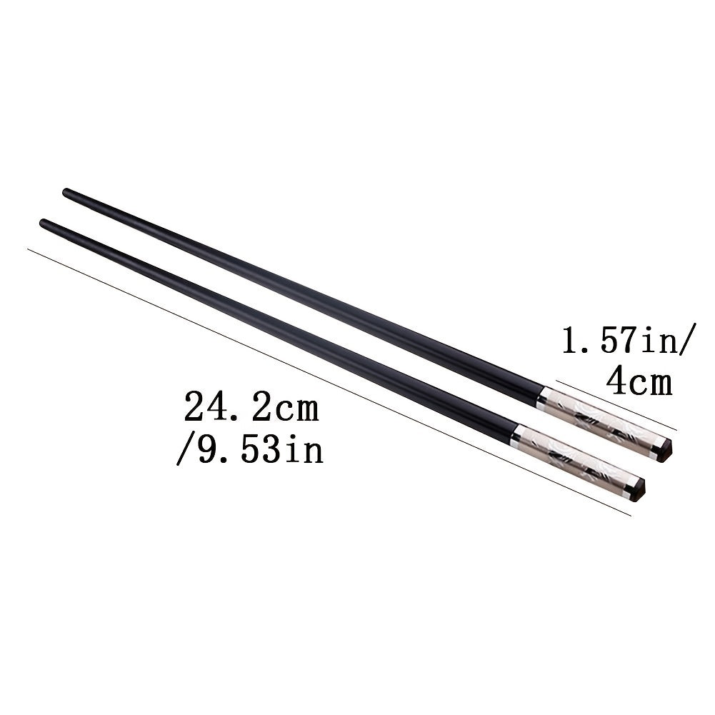 Chinese Golden Dragon Chopsticks Non slip Alloy Sushi Household Tableware