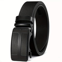1pc Men's Leather Ratchet Belt Automatic Buckle Belts