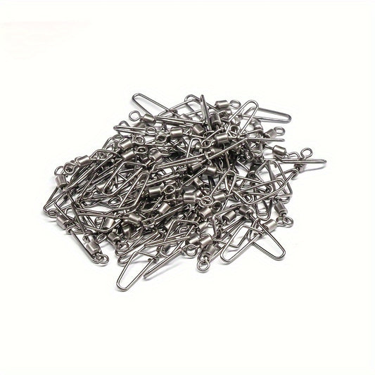 100pcs Fishing Swivels Arc Pin Line Connector Fishing Supplies
