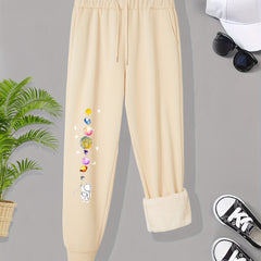 Women's Astronaut & Planet Print Fleece Joggers