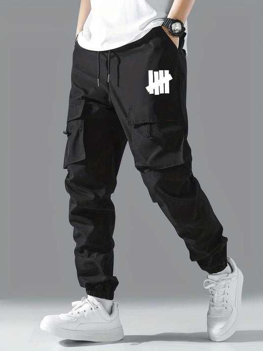 Fence Print Cargo Pants Men s Flap Pocket Trousers Loose Casual Outdoor Pants