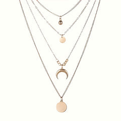 Bohemian Style Moon Golden Multilayer Necklace