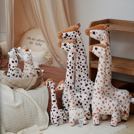 Nordic Style Plush Giraffe Toy Ultra Soft Animal Figure Mixed Colors