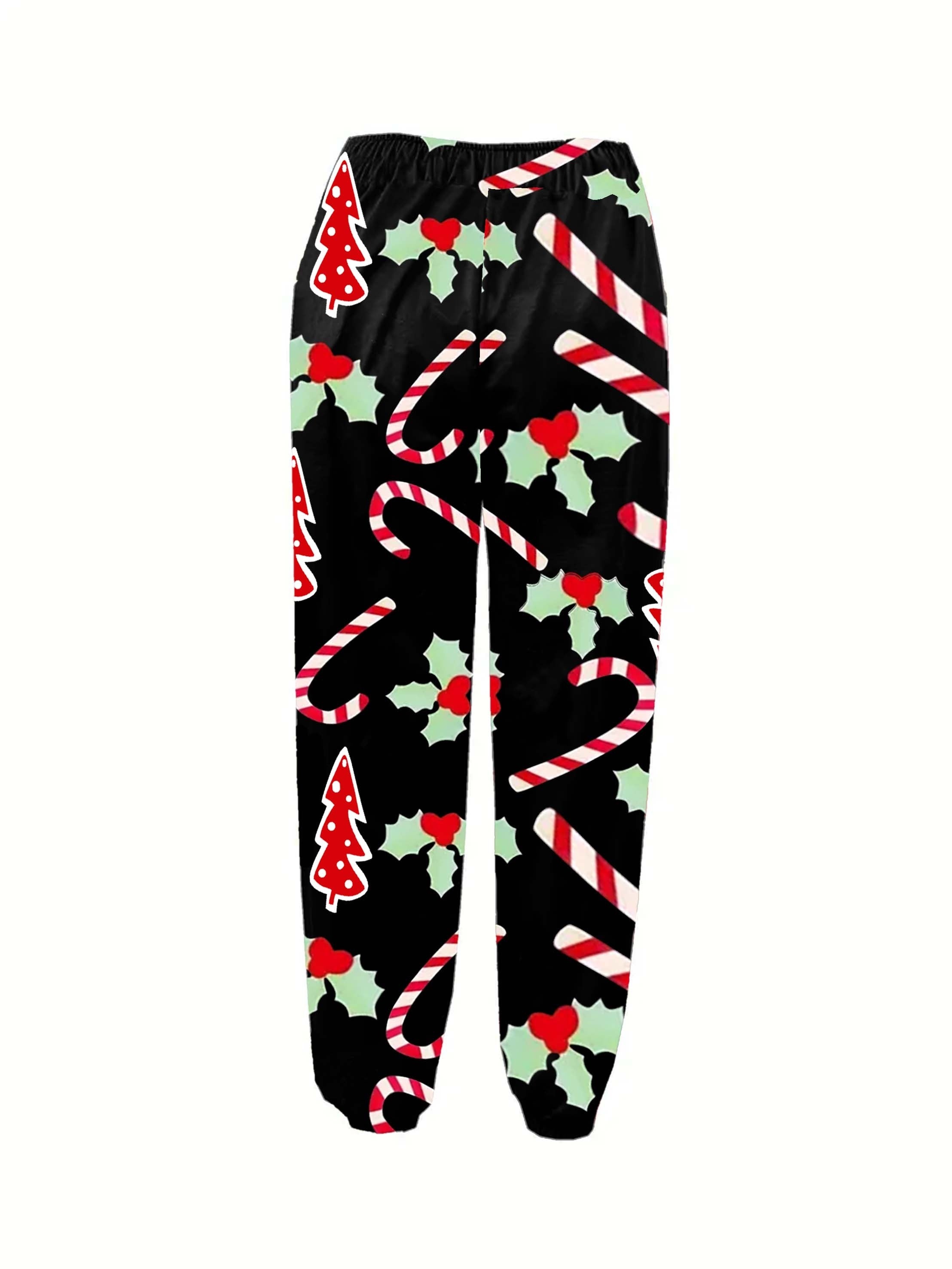  Christmas Pants Women's Plus Allover Print Elastic Drawstring Joggers
