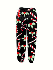 Christmas Pants Women's Plus Allover Print Elastic Drawstring Joggers
