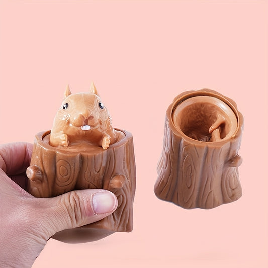 Squirrel Squeeze Toy & Pen Holder Sensory Fidget Toy Brown Material Ages 6+