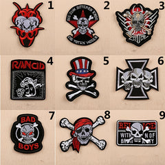 1pc Punk Skull Patch DIY Cloth Badges Iron On Sew On Patch Repair Patch