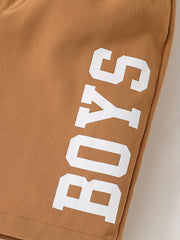 'Boys' Printed Sports Shorts, Drawstring, Big Boys, Summer Casual