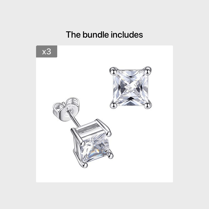 Square Golden Men's Earrings