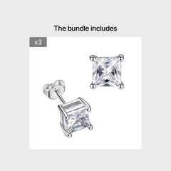 Square Golden Men's Earrings