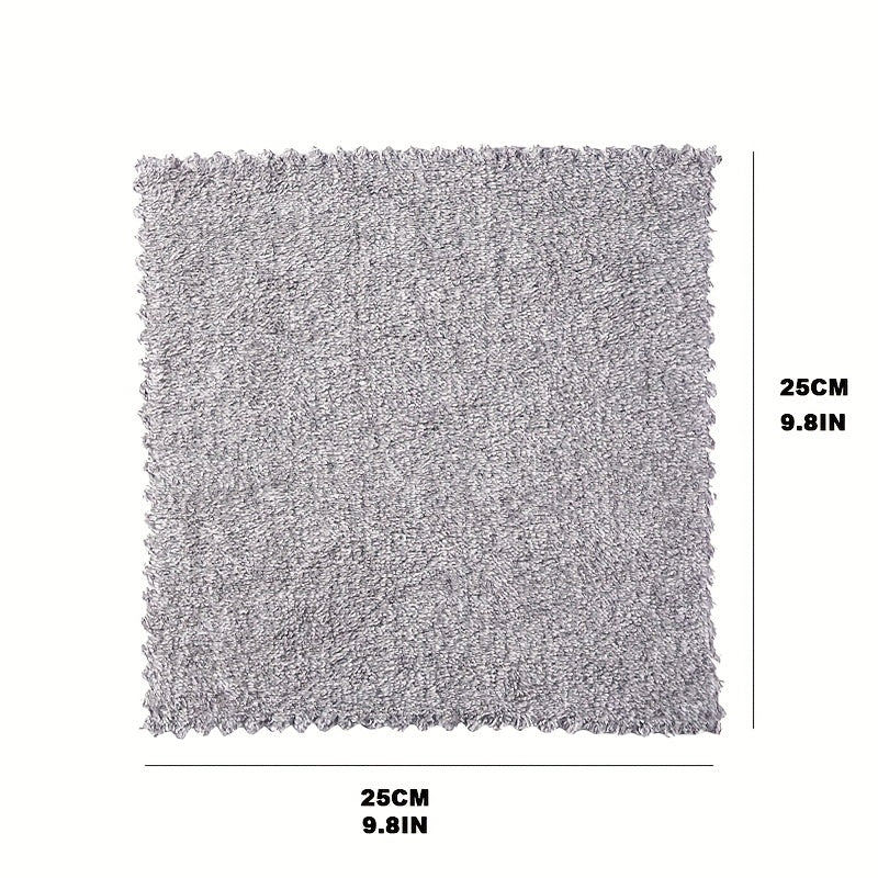 10pcs Bamboo Charcoal Dish Towel Microfiber Absorbent Dishcloth