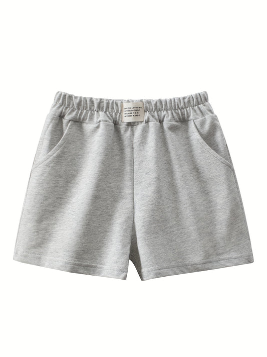 Toddler Girls Letter Patch Pocket Cotton Track Shorts