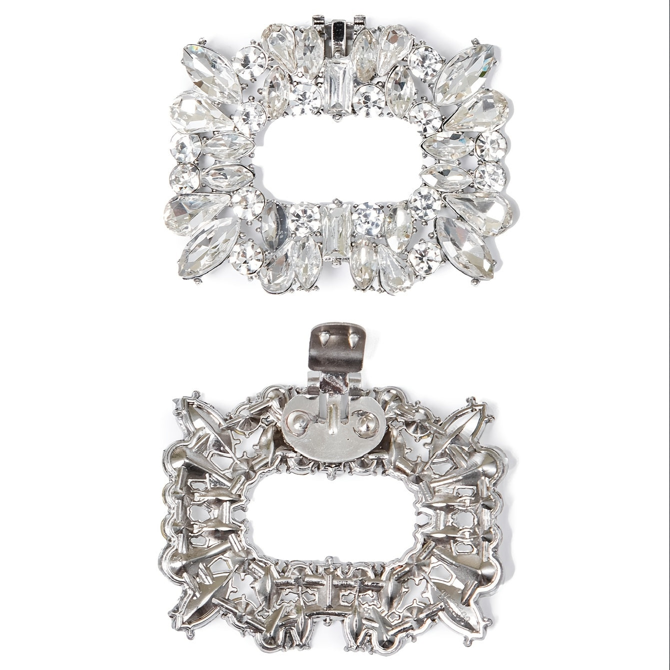 Square Rhinestones Shoe Buckles - Wedding High Heel Decoration